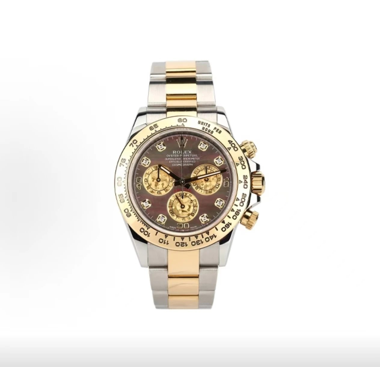 Rolex Cosmograph Daytona Watch - Mother-of-Pearl Dial with Diamond Hour Markers-010626
