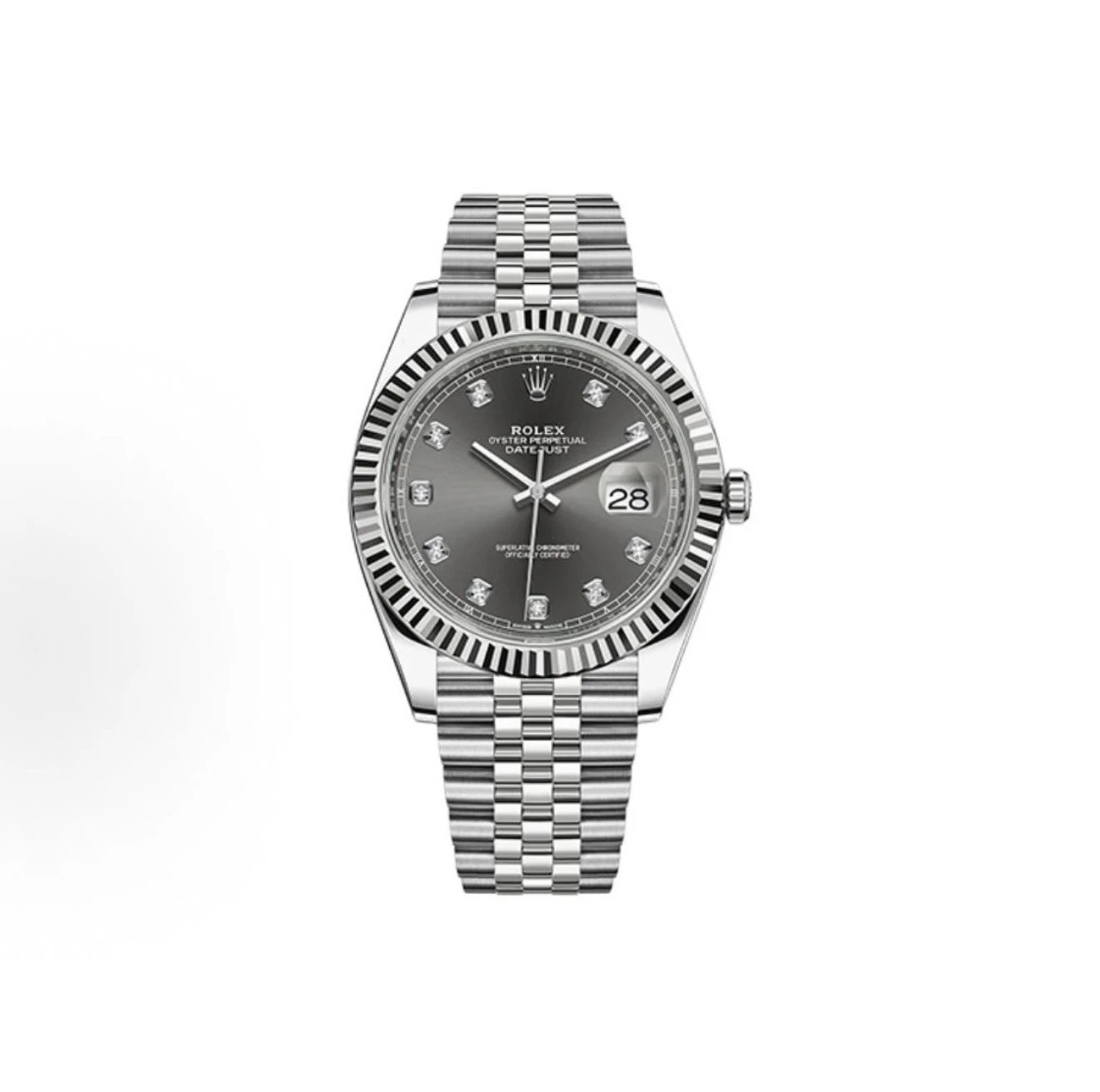 ARF Datejust 41 Gray Dial Diamond Hour Markers 6R4057V6