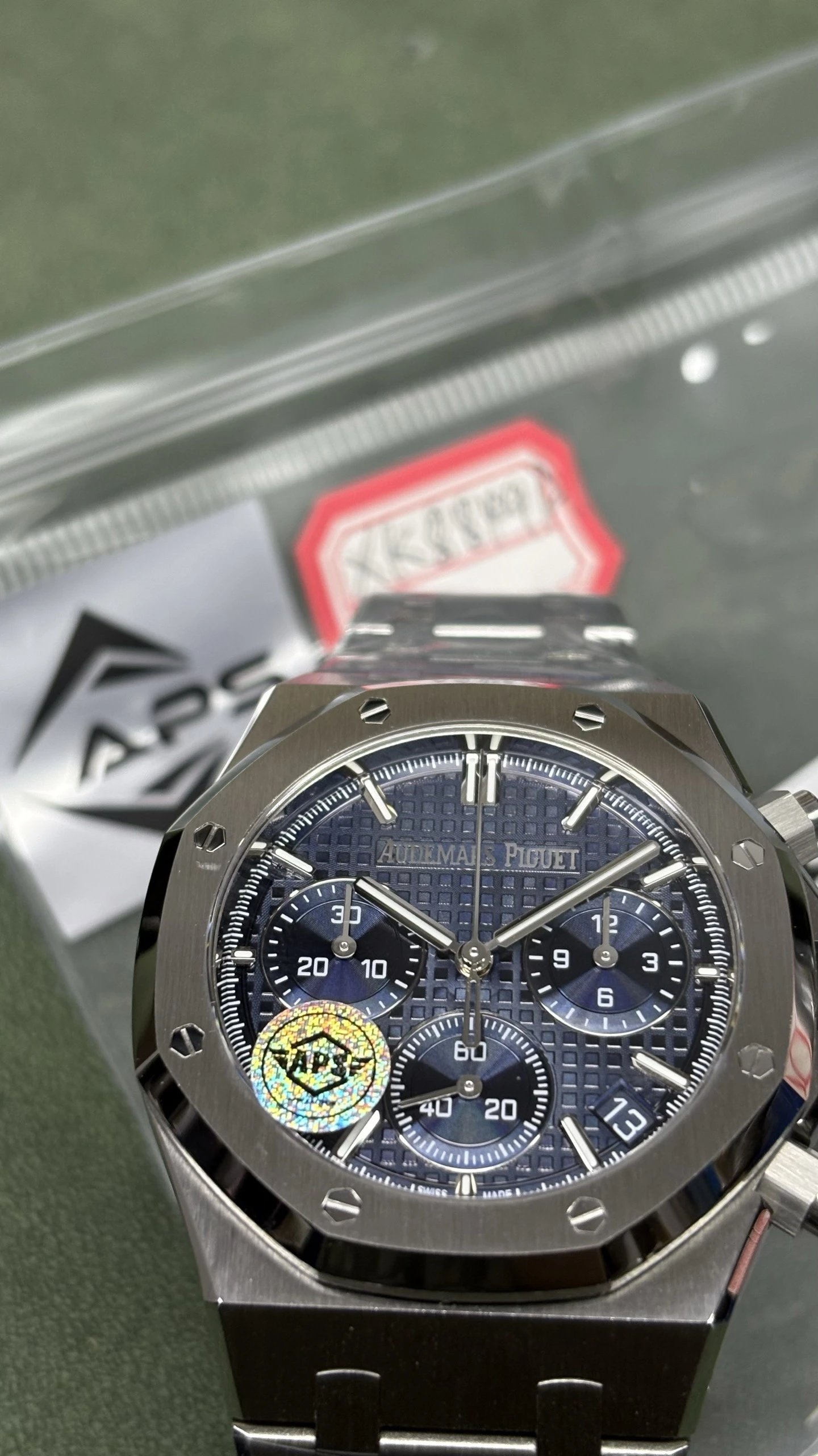 Audemars Piguet Royal Oak Chronograph Steel Blue Dial Watch Watches - 6