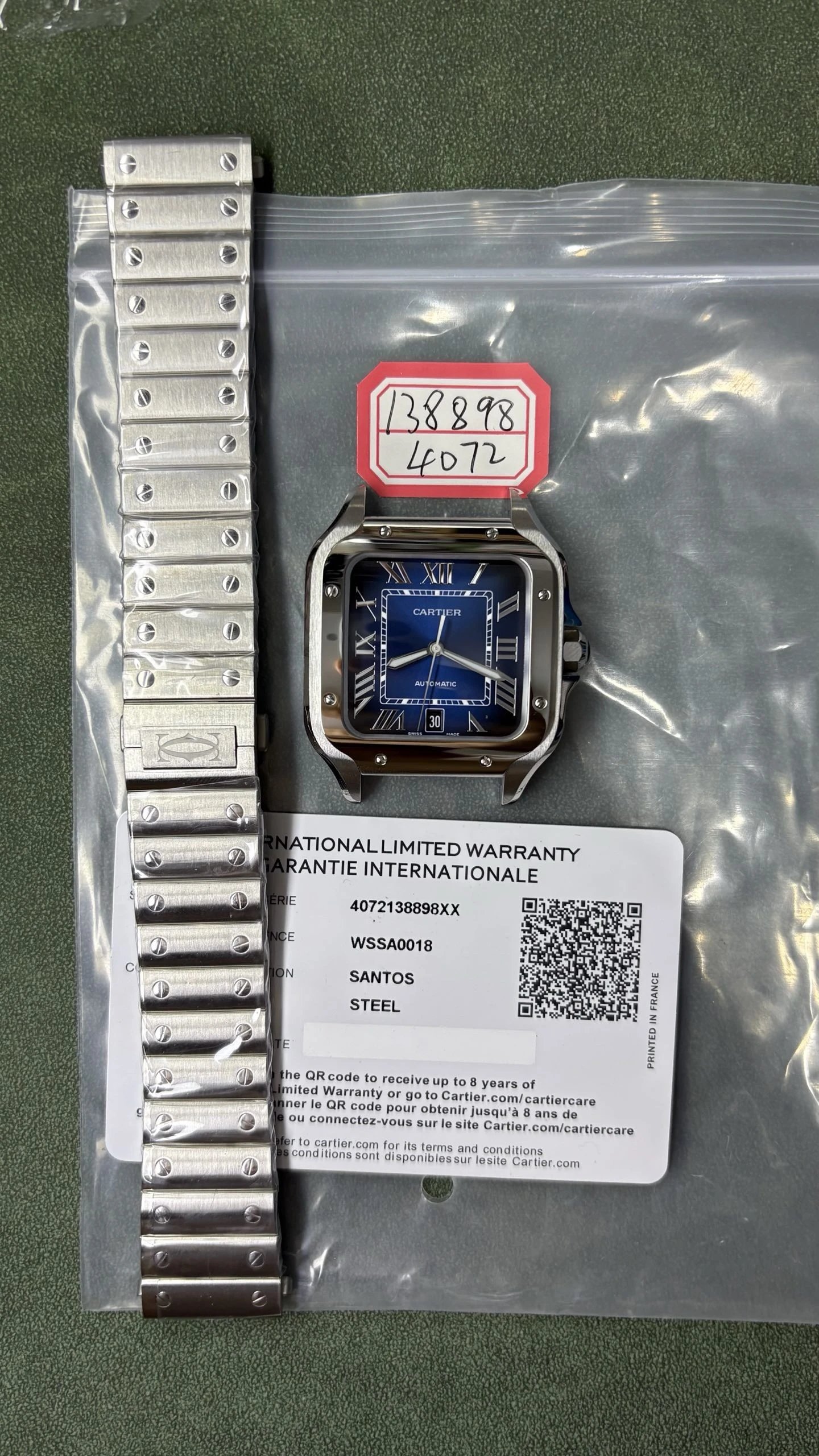 Cartier Santos Watch - Blue Dial-010856