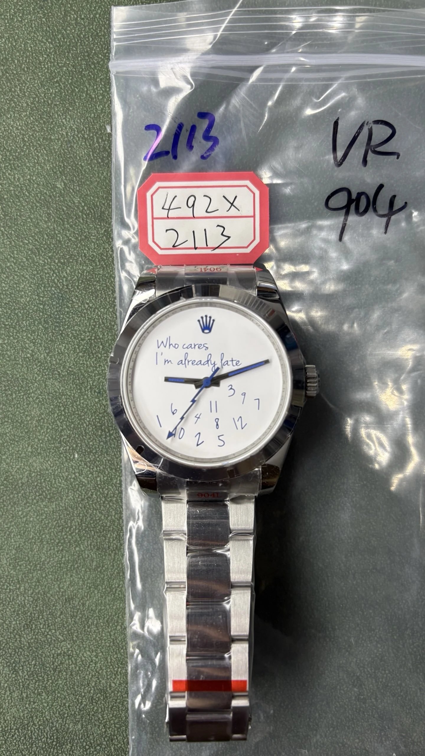 Rolex Oyster Perpetual with Custom Dial Text Wristwatch — SB000571 listing image