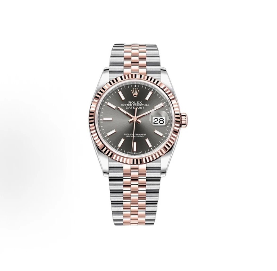 Rolex Oyster Perpetual Datejust Watch - Grey Dial with Palm Motif-010163