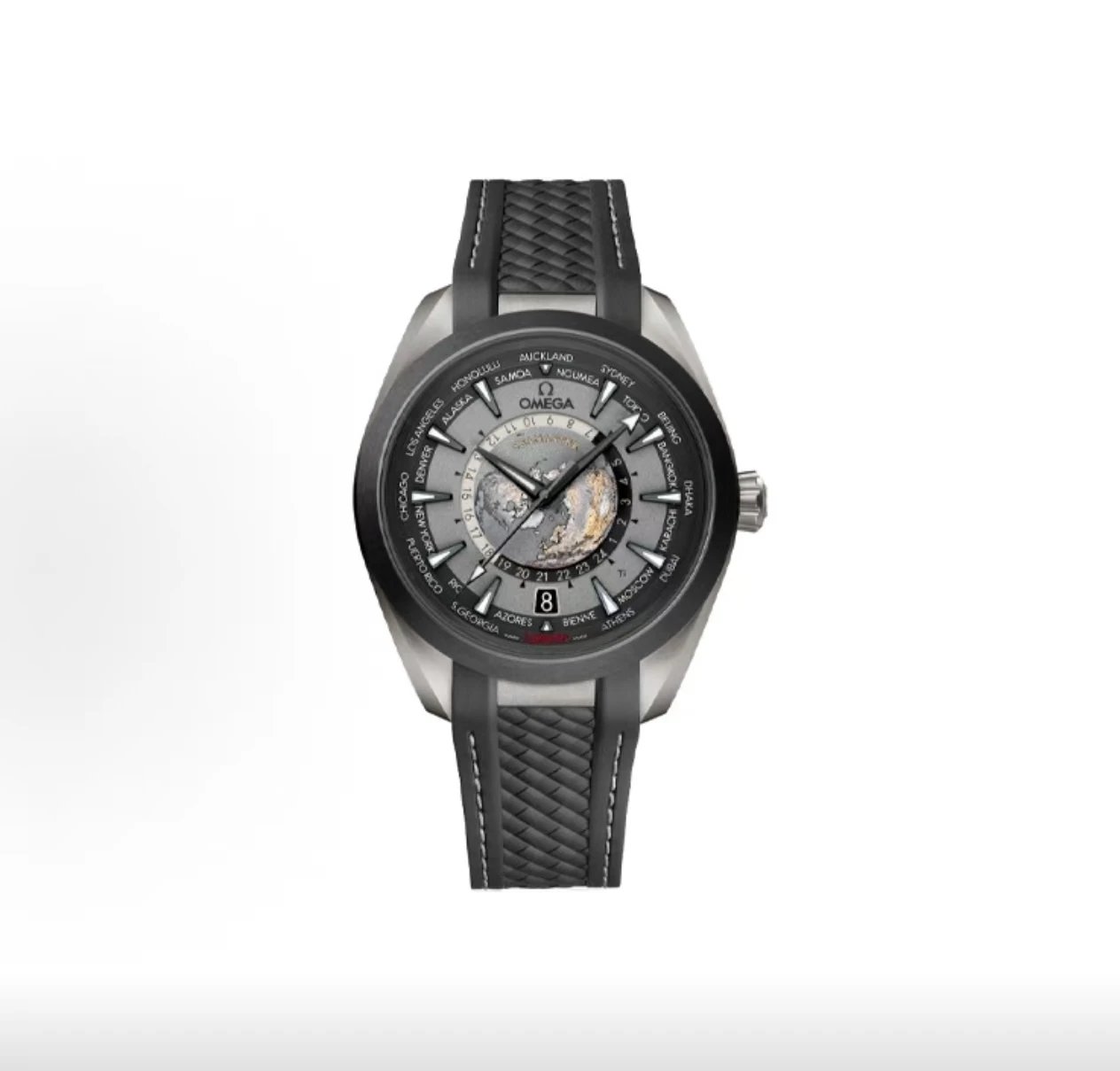 Omega Seamaster Aqua Terra Worldtimer Watch - Grey Dial with Earth Motif-010664