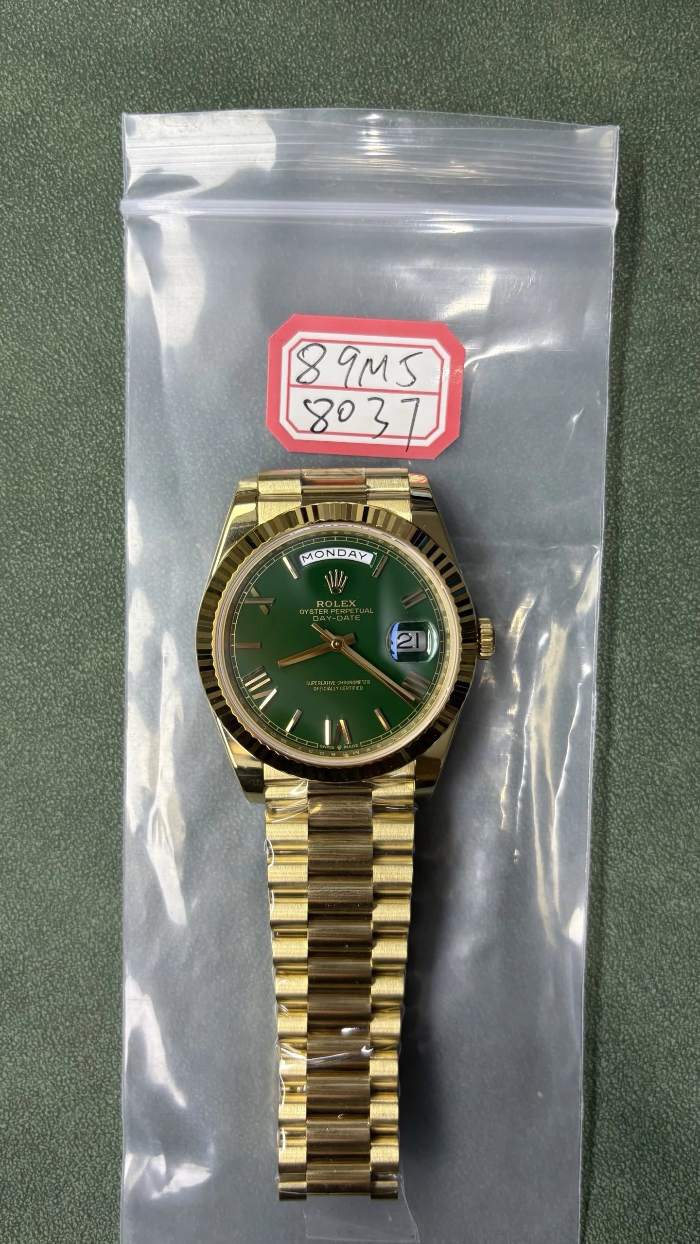 Rolex Day-Date Watch - Green Dial-009416