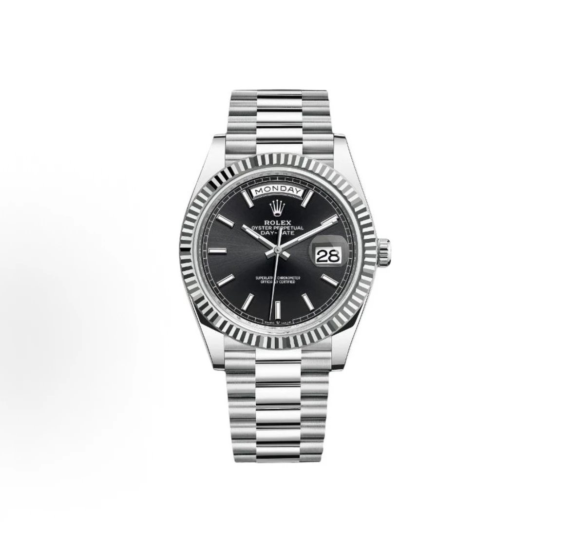 Rolex Oyster Perpetual Day-Date Watch - Black Dial-010229