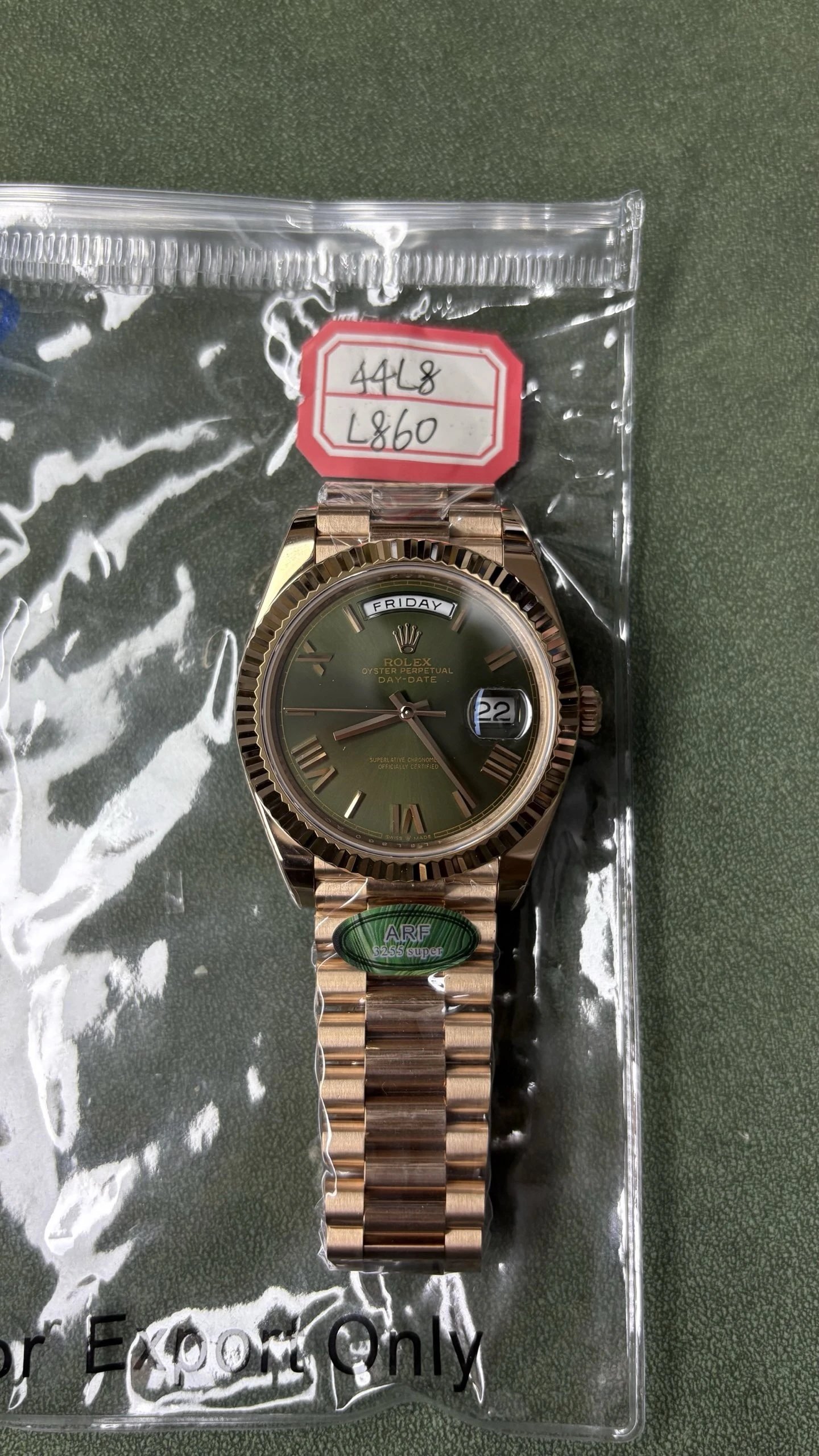 Rolex Oyster Perpetual Day-Date Watch - Green Dial-009420