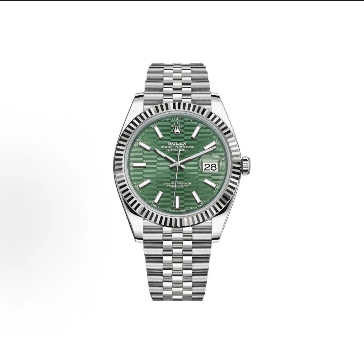 Rolex Datejust Watch - Green Honeycomb Dial-010285
