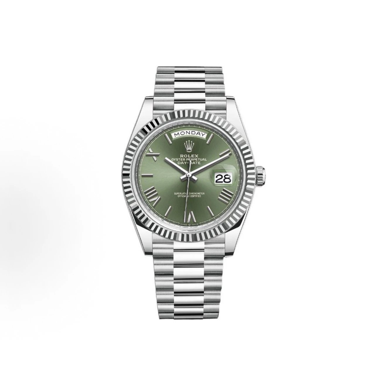 Rolex Oyster Perpetual Day-Date Watch - Olive Green Dial-009586