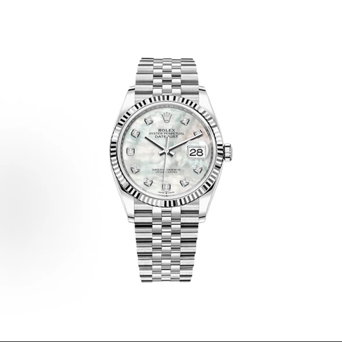 Rolex Datejust Watch - Mother-of-Pearl Dial with Diamond Hour Markers-010212