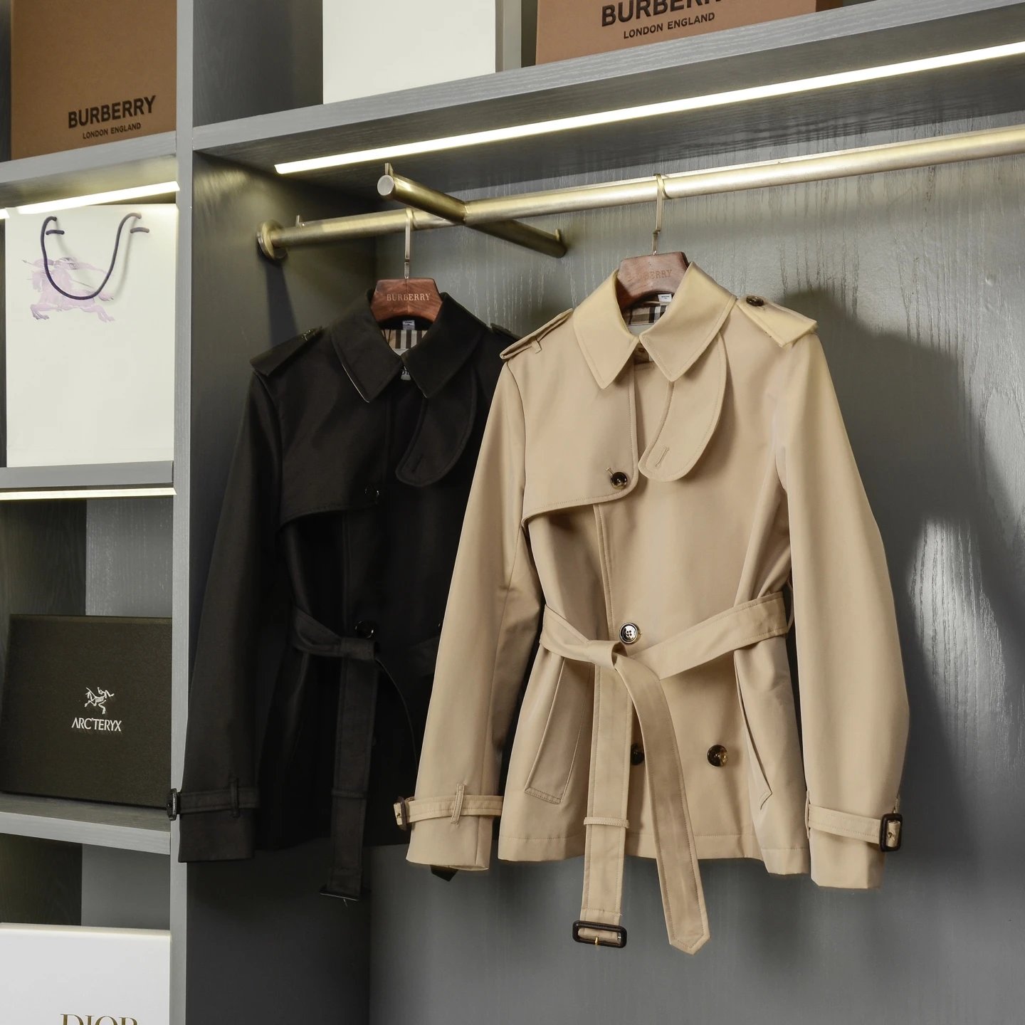 [Damen bekleidung] B * urberry Baumwoll mischung Trenchcoat mit schmalem Stil