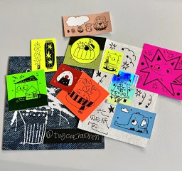 thumbnail for [Dog Superman Original] 10 fluorescent sticker packs (sold out)
