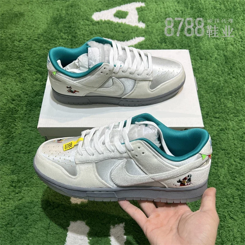 Dunk冰雪节Dunk low ICE 复古休闲板鞋灰银白绸缎丝绒冬季仙境冰雪节北京的冰场男女同款DO2326-001