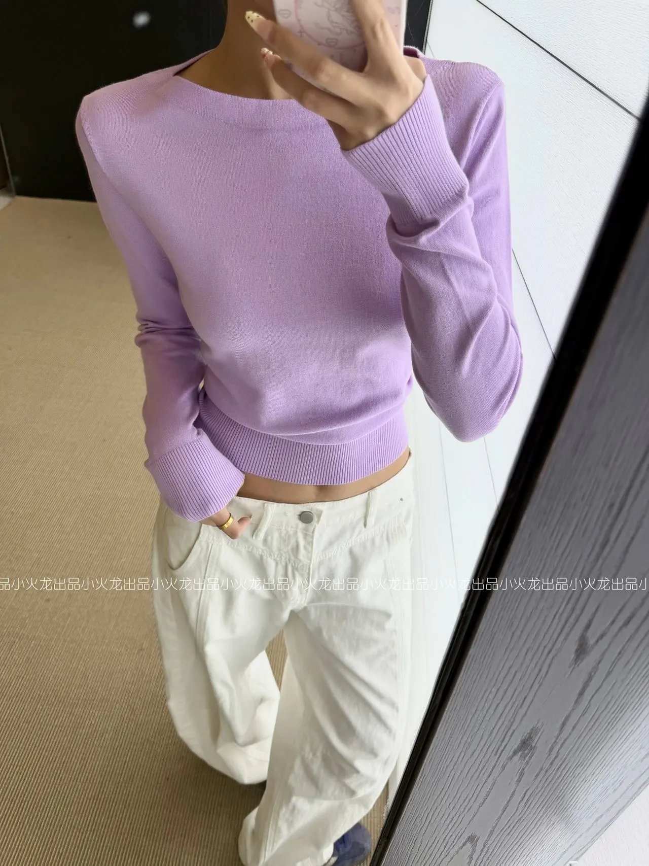 【 In stock 】 Ralph Xiaoma's slanted shoulder knitted long sleeved shirt is new, 269 in stock and restored to 299
