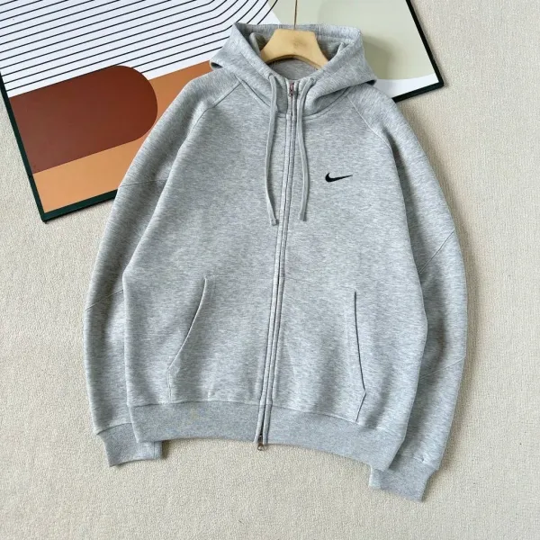 Nike Full-Zip Hoodie Heather Gray Hoodie - 1