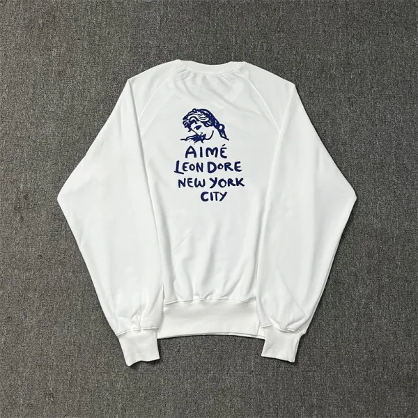 Aimé Leon Dore White Graphic Back-Print Hoodie - 1