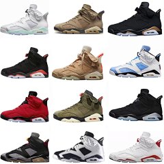AJ6 Black Red Qiao 6 Air Jordan 6 Ghost Face Olive Green Bull Red Black Green Electric Green Black Gold Reverse Oreo North Carolina Blue University Blue White Red Oreo TS Co branded Khaki Brown Georgetown Grey White Yellow White Blue Brown Chinese Knot Embroidered Basketball Shoes Men's Shoes Women's Shoes