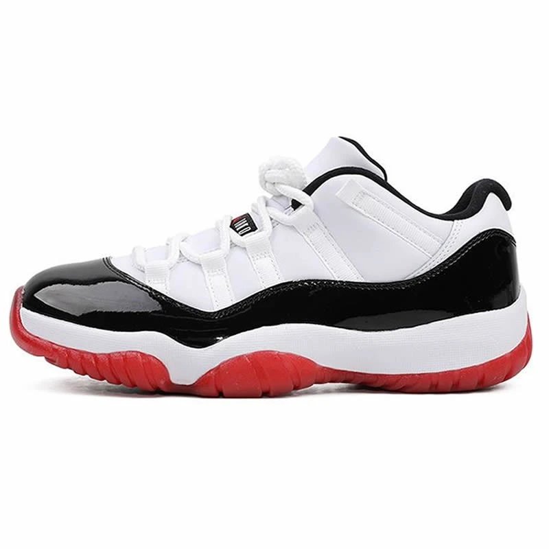 AJ11 Low Top Con Buckle Black Red