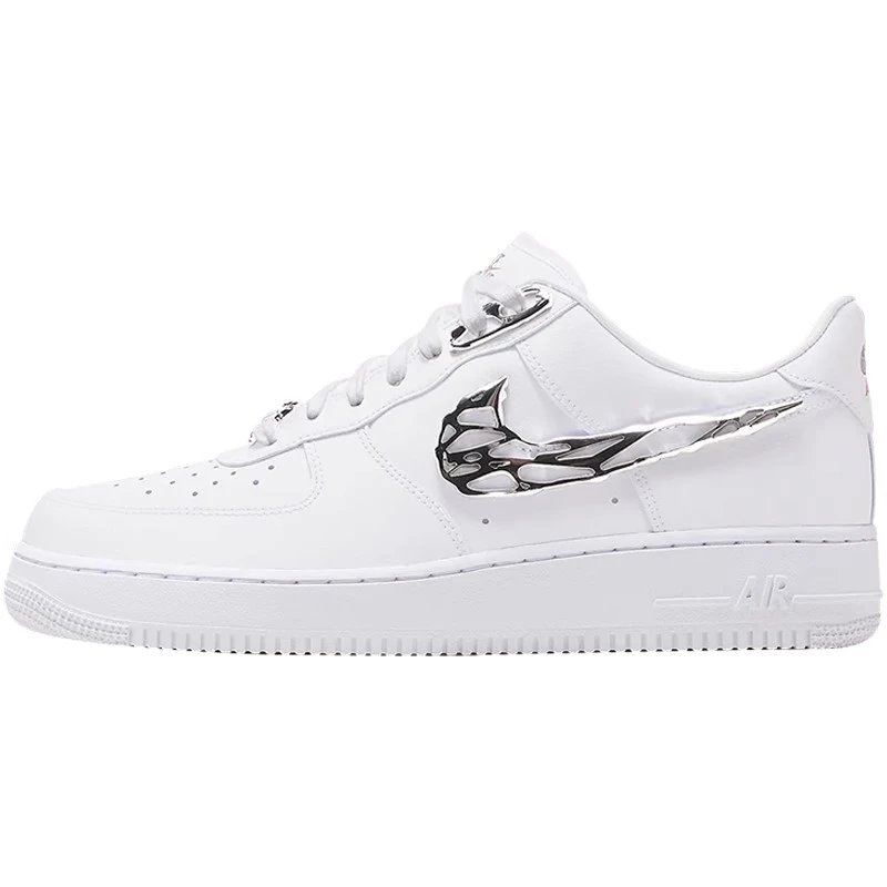 AF1 White Metallic Swoosh