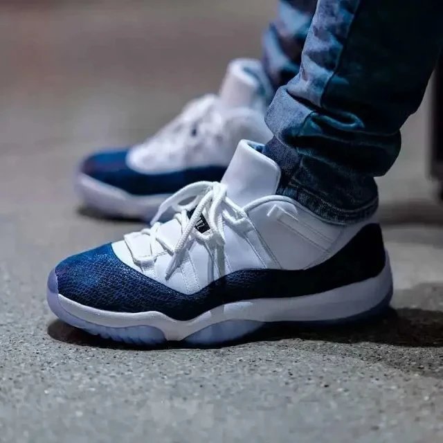 AJ11 Blue Snake Print