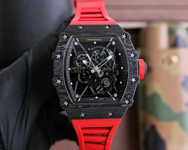 Richard Mille Watches Tonneau Skeleton-Dial Rubber Strap Watch product detail image 12