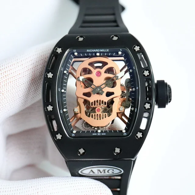 Richard Mille Watches Tonneau Skeleton-Dial Rubber Strap Watch product detail image 16