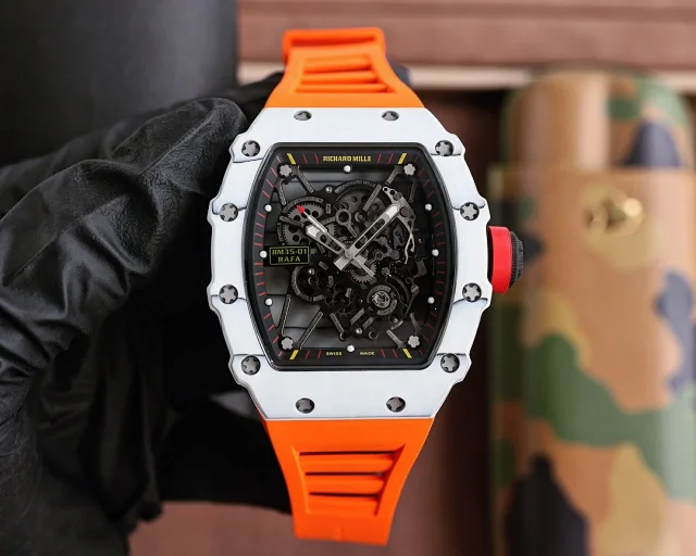Richard Mille Watches Tonneau Skeleton-Dial Rubber Strap Watch product detail image 14