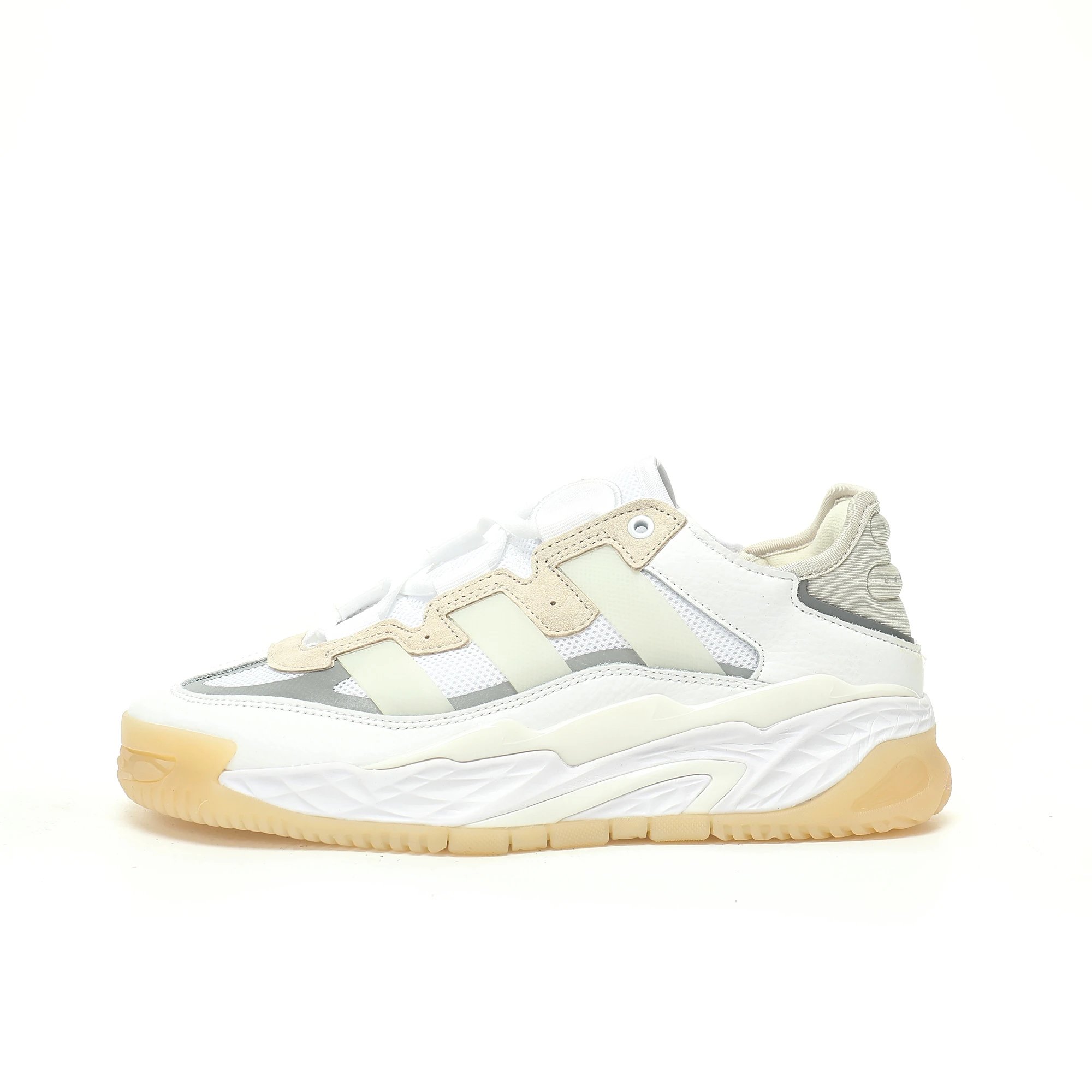 adidas Sneakers Niteball — White light gray silver raw rubber bottom 3 M FV 4847