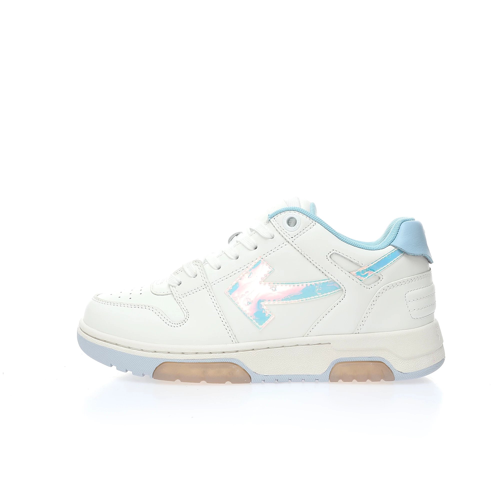 White Light Blue Holographic Iridescent Arrow
