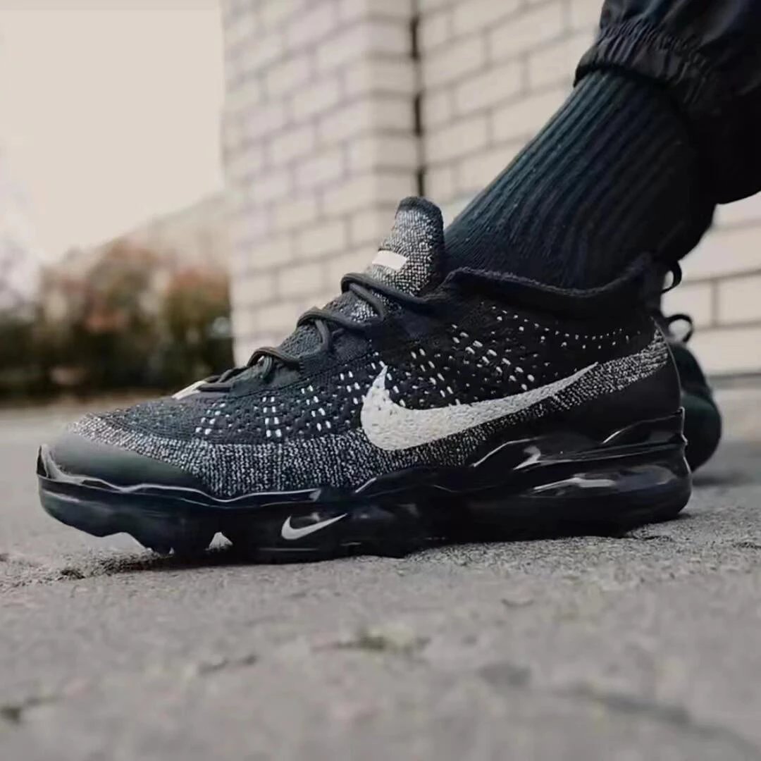 【100% Authentic】Nike Air VaporMax 2023 Flyknit FK Low-Top Knitted Casual Running Shoes with Full-Length Air Cushion