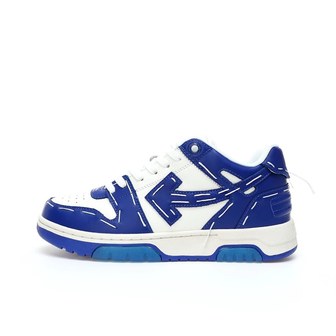Royal Blue White Exposed Stitching Arrow