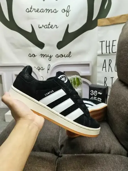 Adidas Originals Campus Black White Gum Sole Sneakers - 1
