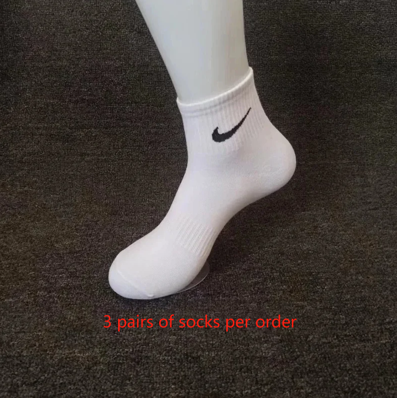 3双装白色中筒毛巾底