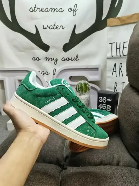 Adidas Originals Campus Green Suede Sneakers - 1