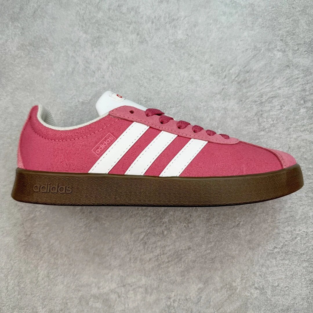 Adidas VL Court 2.0 Light Blue White Brown Casual Sneakers - 34