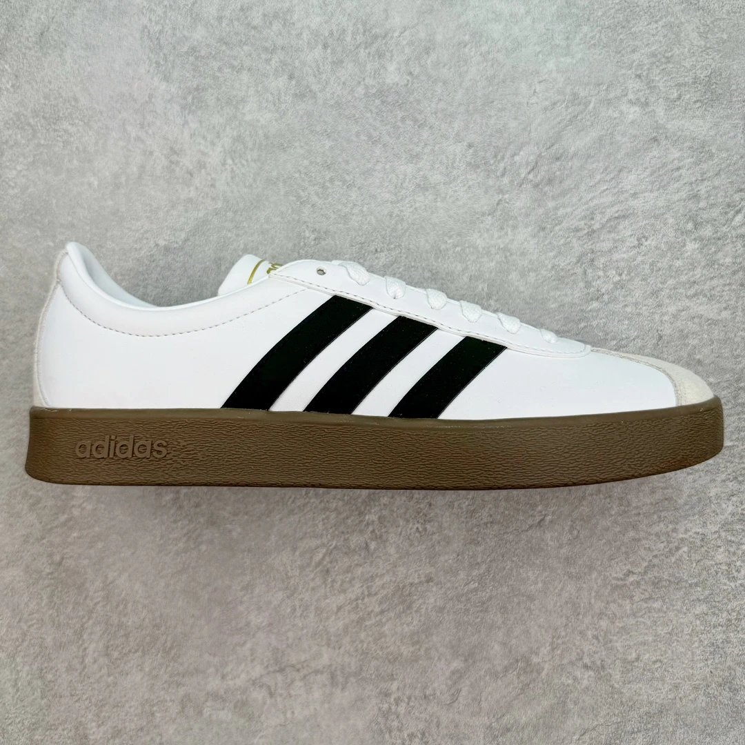 Adidas VL Court 2.0 Light Blue White Brown Casual Sneakers - 12