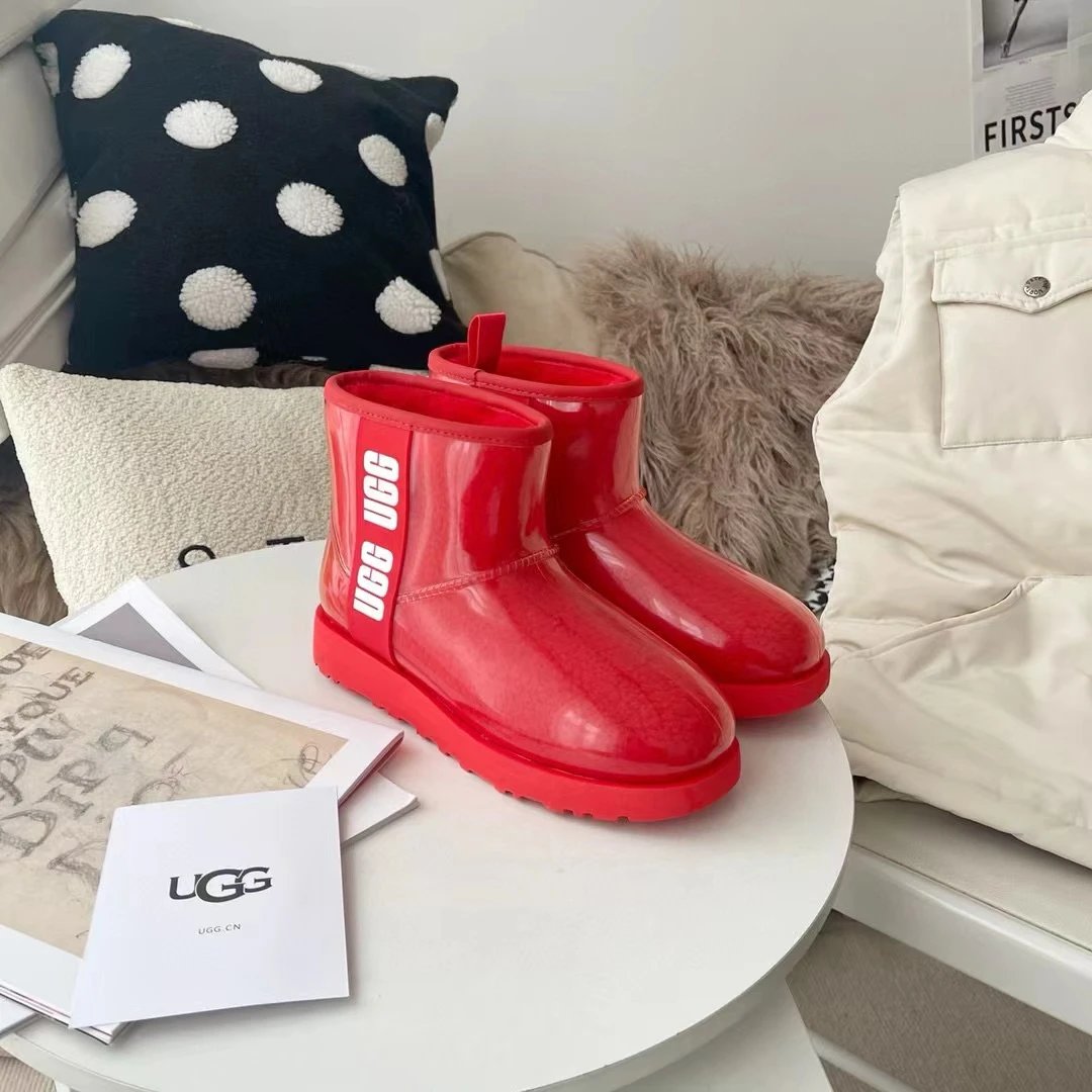 UGG Classic Mini Clear Pink Rain Boots Snow Boots - 10