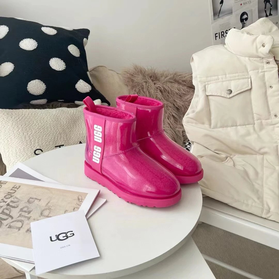 UGG Classic Mini Clear Pink Rain Boots Snow Boots - 11