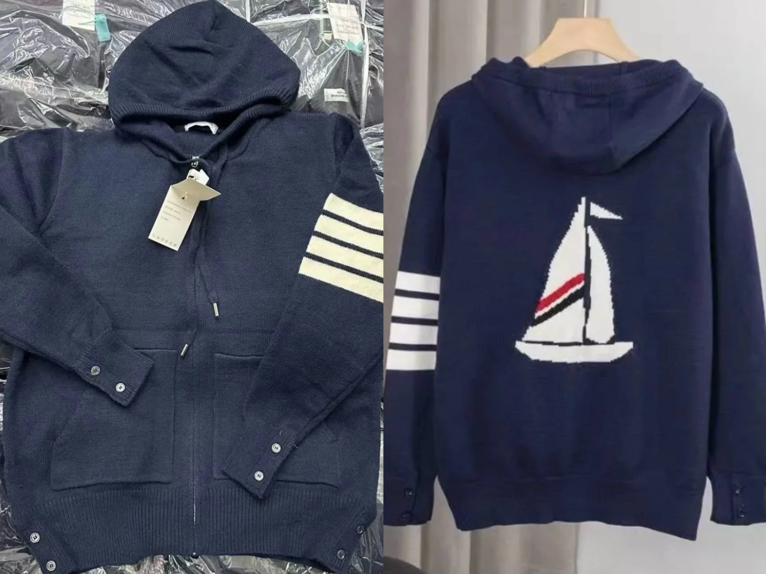 Unbranded Hoodies & Sweatshirts Three-Stripe Sleeve Pullover Hoodie — 25