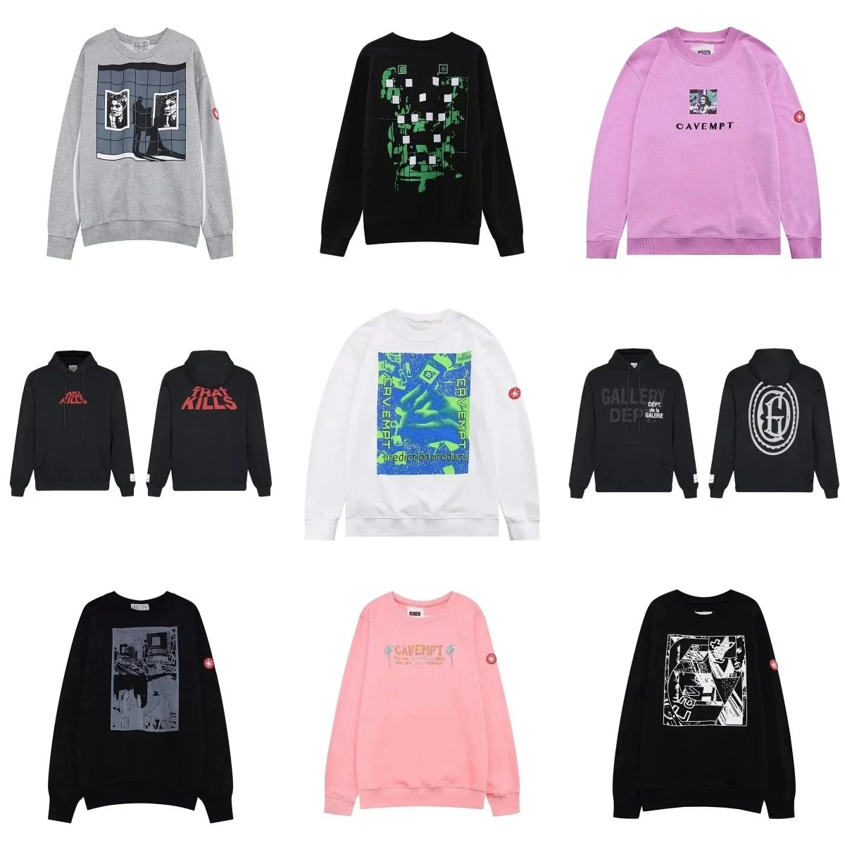 Cav Empt Graphic Print Rib Knit Sweatshirt