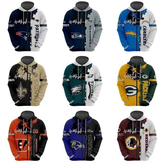 New England Patriots Hoodies & Sweatshirts Football Team Graphic Full-Zip Hoodie product detail image 8