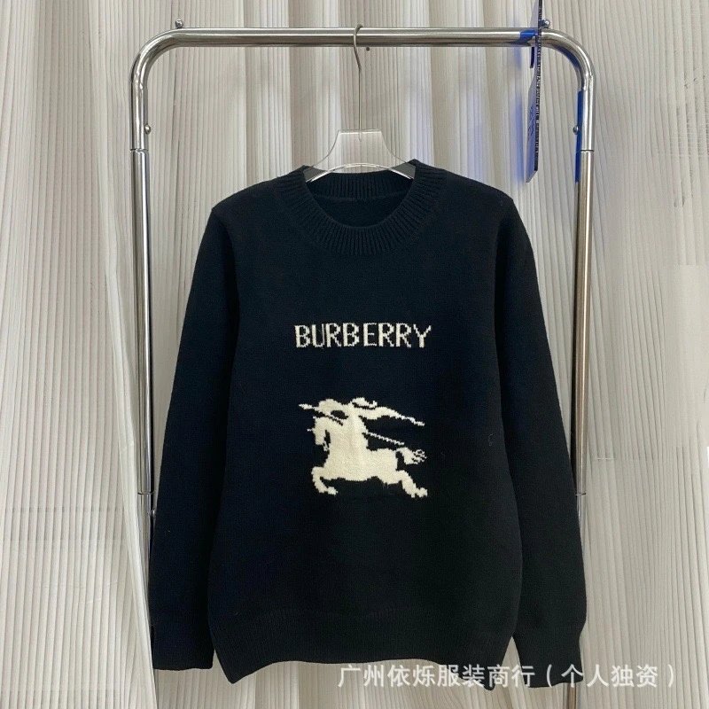 Burberry Classic Black Sweater with Warhorse Graphic