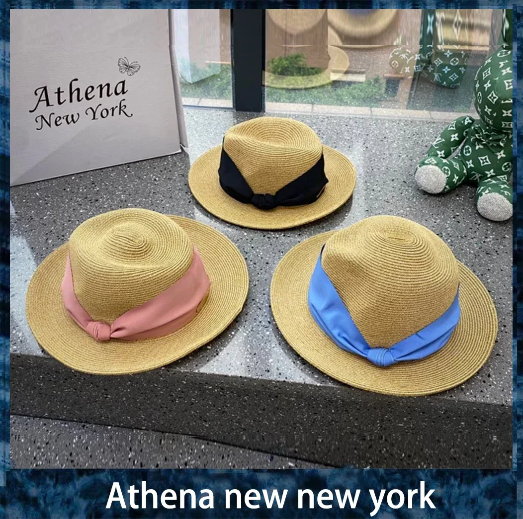 新品未使用 Athena New York 麦わら帽子 UVカット 保管袋あり Athena New York 麦わら帽子 UVカット アシーナニューヨーク