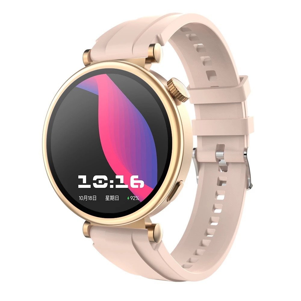 Design Smartwatch Rose Gold Beige Silicone Band Smartwatch Smartwatches