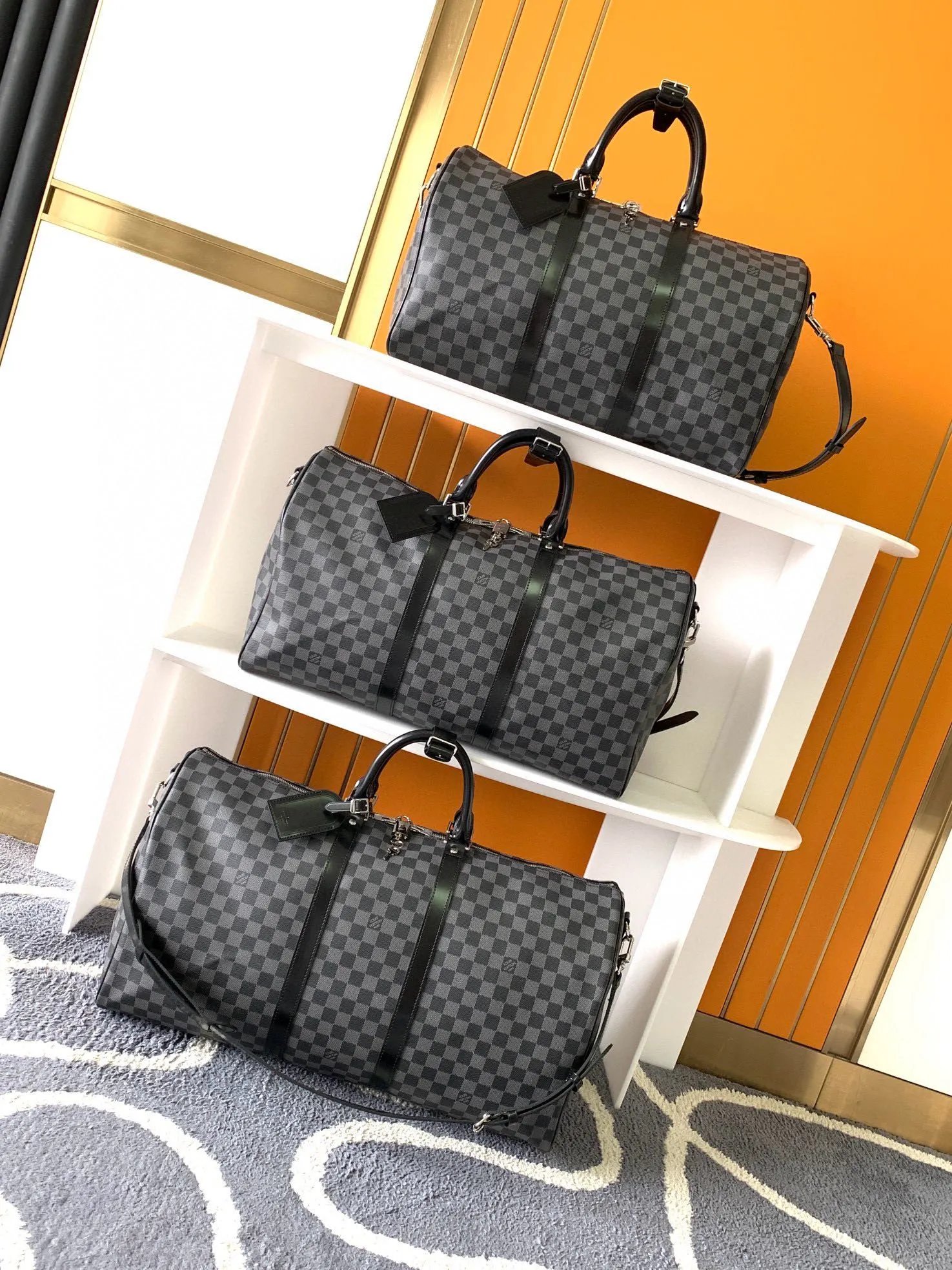 Black Check Black Leather