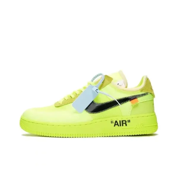 Off-White x Nike Air Force 1 Low Volt Neon Yellow Sneakers - 11