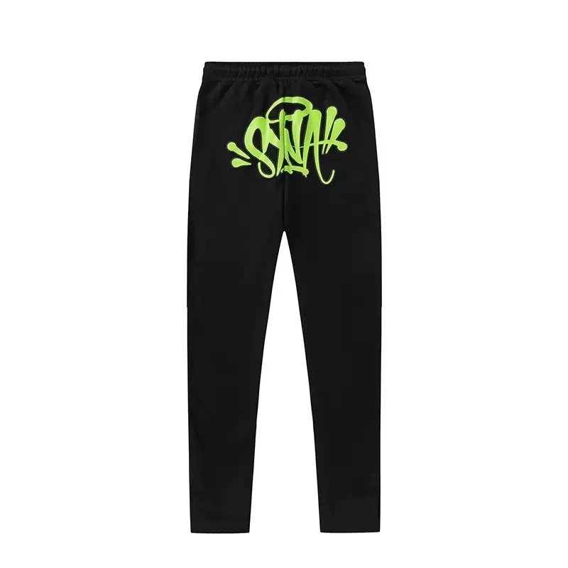 8 black and green pants