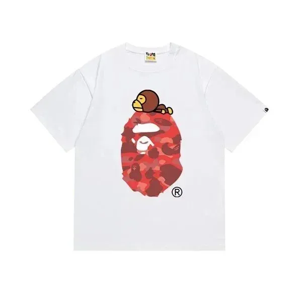 A Bathing Ape Baby Milo Camo Ape Head White T-Shirt - 1