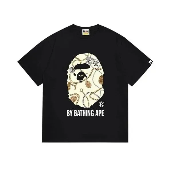 A Bathing Ape Chain Ape Head Black T-Shirt - 1
