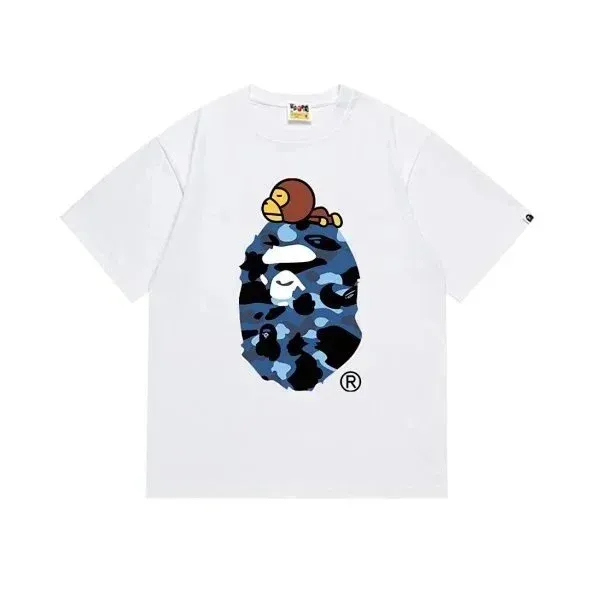 A Bathing Ape ABC Camo Monkey Head White T-Shirt - 1