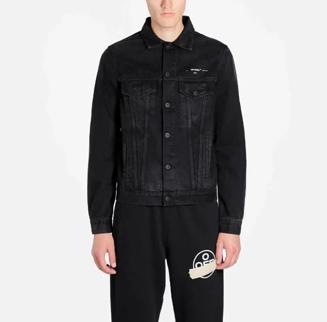 Off-White Jackets Arrow Print Denim Jacket product detail image 11